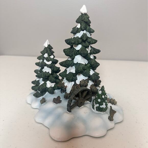 Dept. 56 Village Series Accessory Wagonwheel Pine Grove Evergreen Snow Trees - Picture 8 of 8